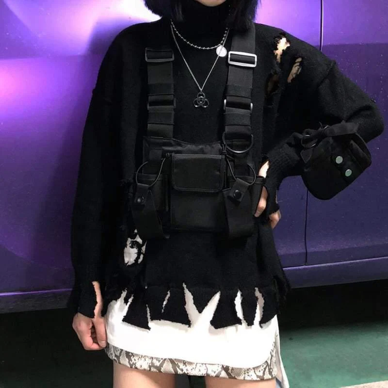 Adjustable Strap Techwear Chest Bag - Image 4