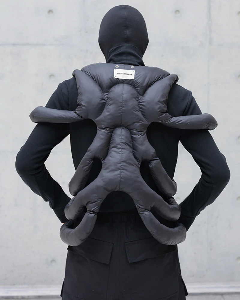 Alien 3D Hollow Skeleton Cotton Vest and Hood (Sold Separately) - Image 8