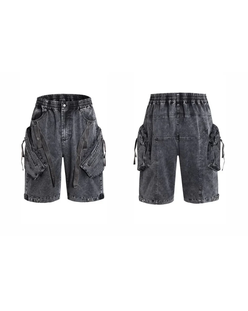 Apocalypse Washed Patchwork Tactical Cargo Shorts | Baggy Jorts - Image 10