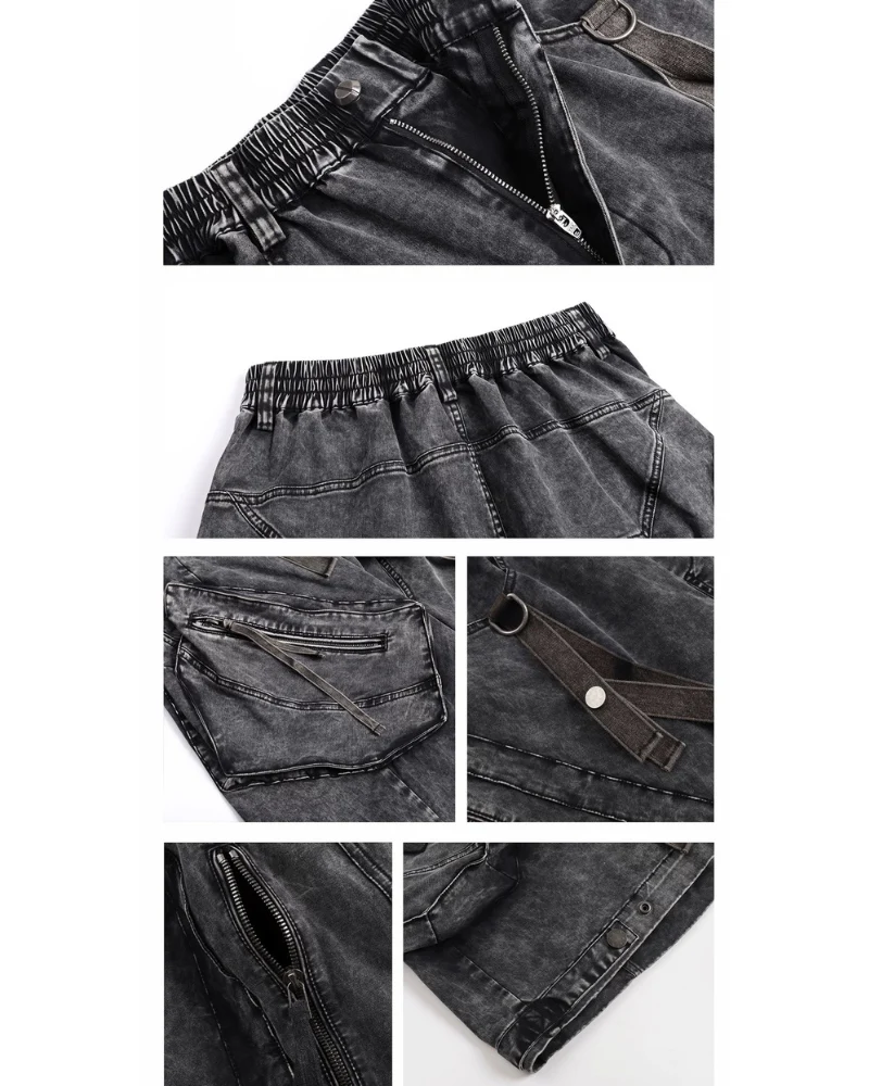 Apocalypse Washed Patchwork Tactical Cargo Shorts | Baggy Jorts - Image 11