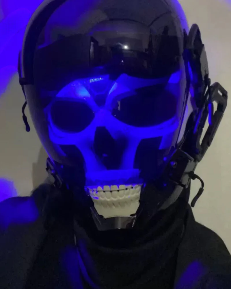 APP-Controlled LED Skull Cyberpunk Helmet Mask - Image 13