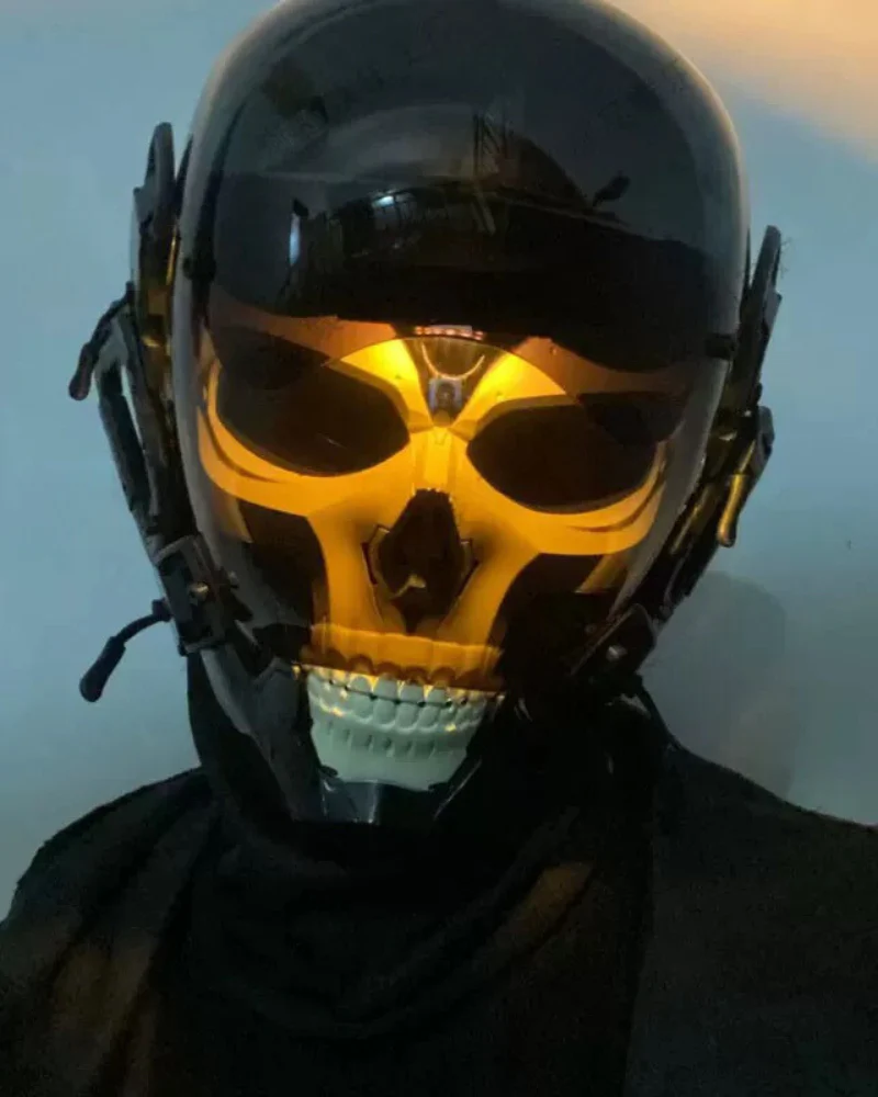 APP-Controlled LED Skull Cyberpunk Helmet Mask - Image 15