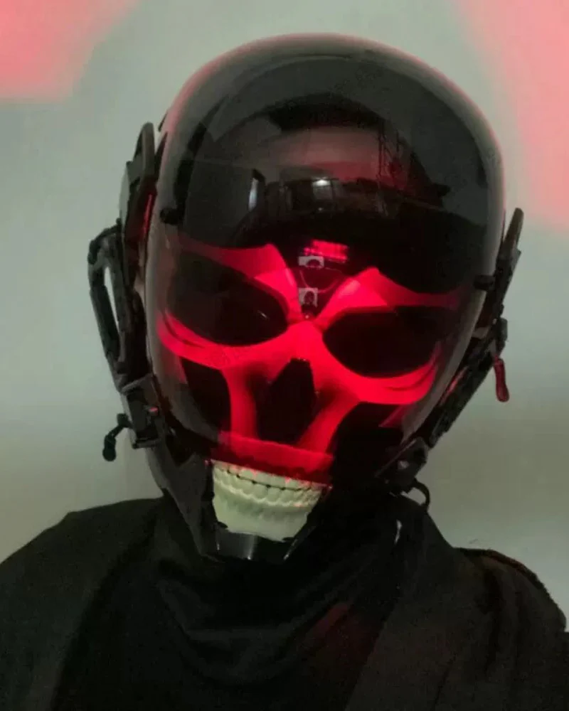 APP-Controlled LED Skull Cyberpunk Helmet Mask - Image 6