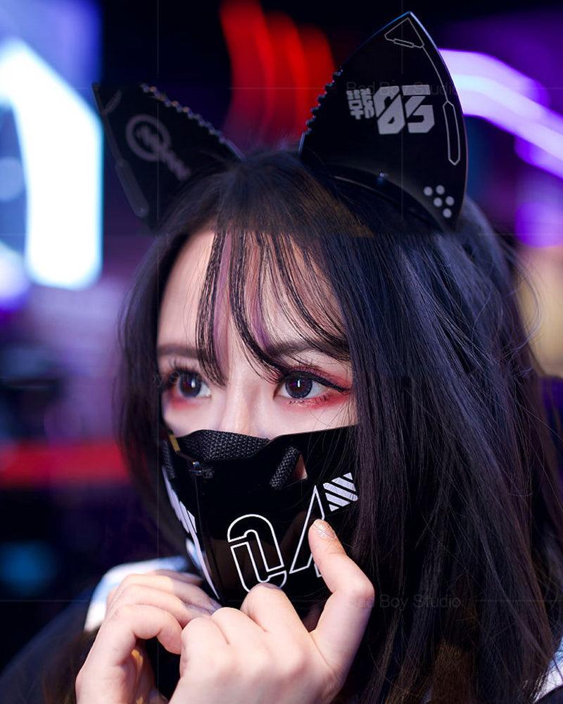 Bad Girl Cyberpunk Cat Ear Headband And Mask (Sold Separately) - Image 5