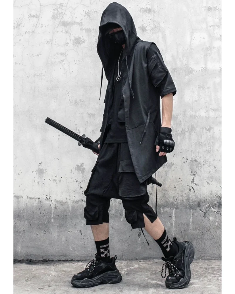 Black Sleeveless Ninja Costume Vest - Image 5