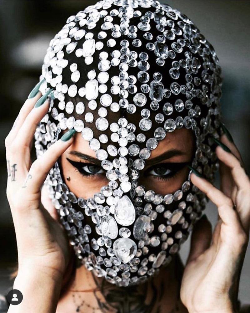Full Face Cover Diamond Sequins Balaclava Mask - Image 3