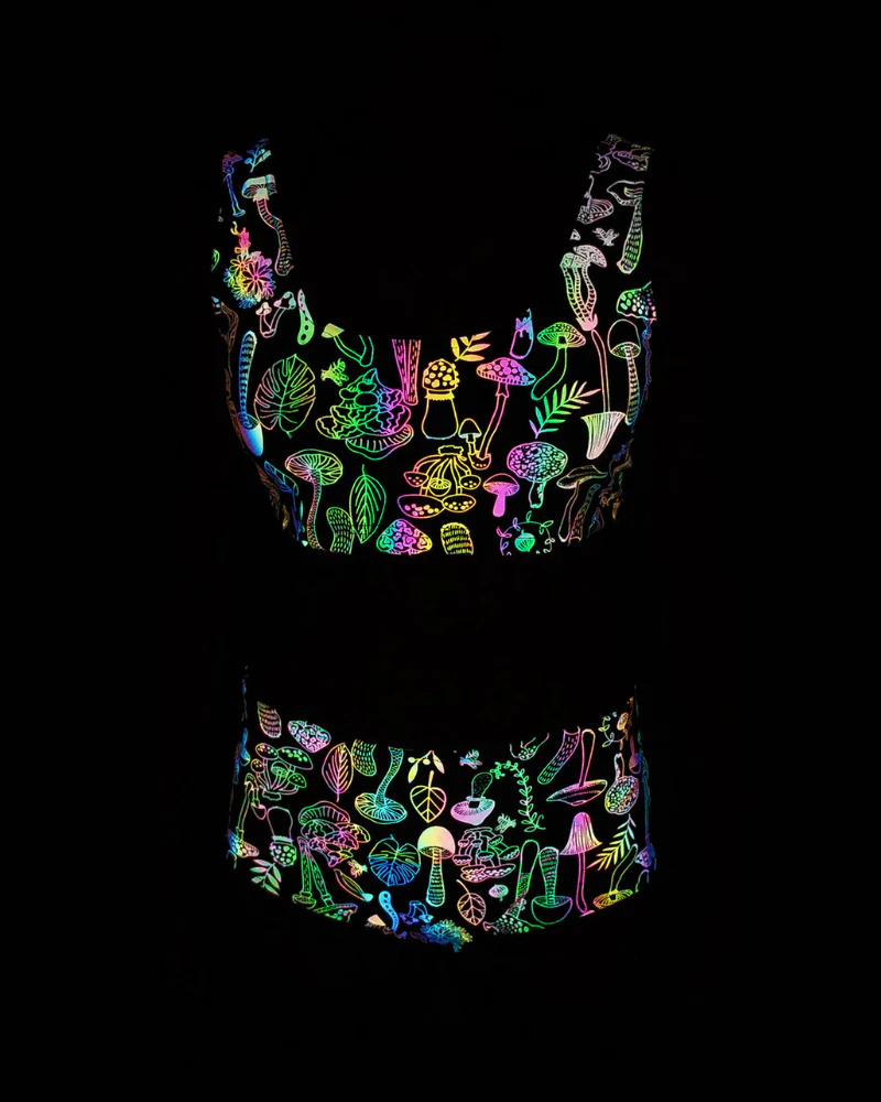 Colorful Reflective Rave Party Shiny Bikini Set - Image 17