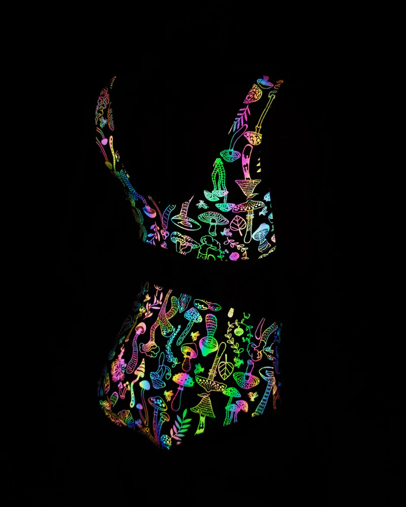 Colorful Reflective Rave Party Shiny Bikini Set - Image 18