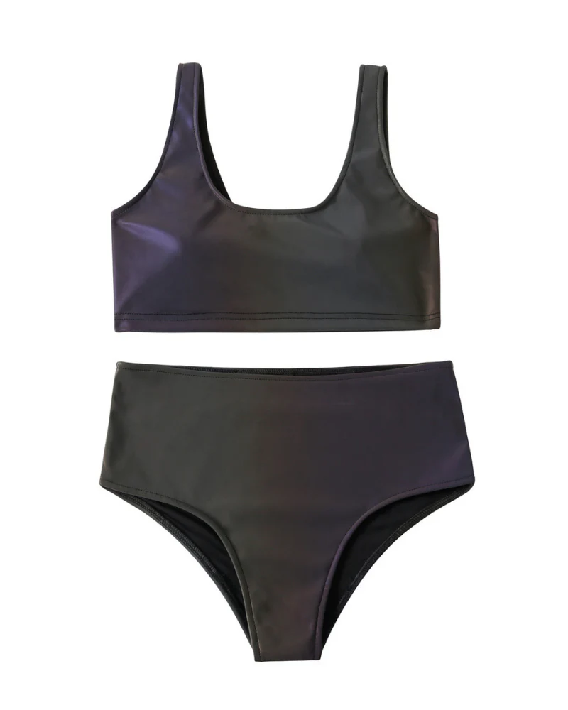 Colorful Reflective Rave Party Shiny Bikini Set - Image 24