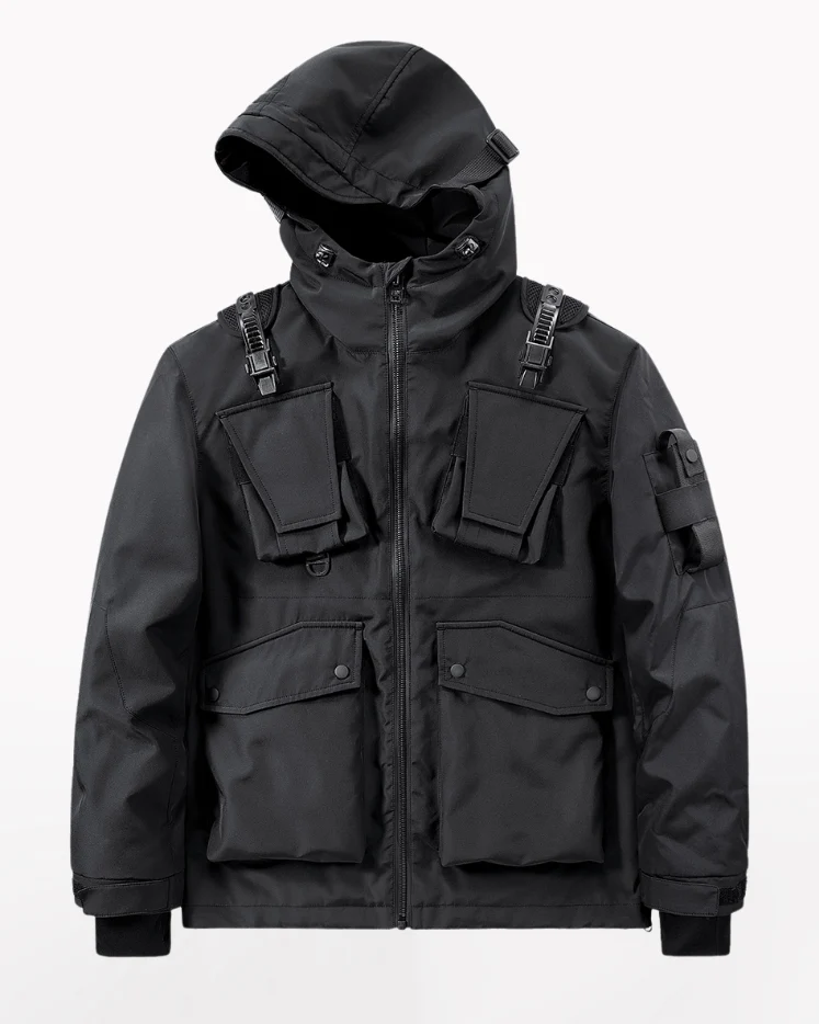 Functional Multi-pocket Cargo Hooded Jacket