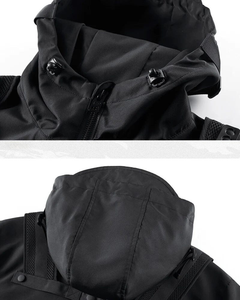 Functional Multi-pocket Cargo Hooded Jacket - Image 6