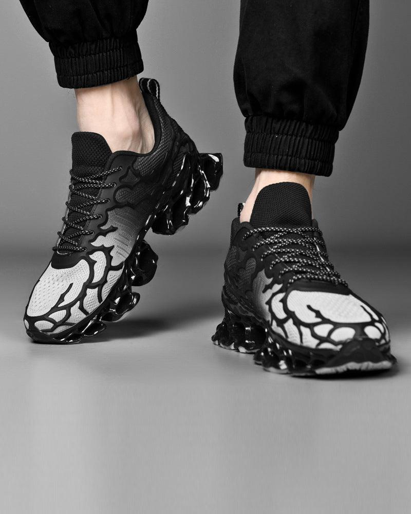 Cyberpunk Casual Woven Textured Sneakers - Image 2