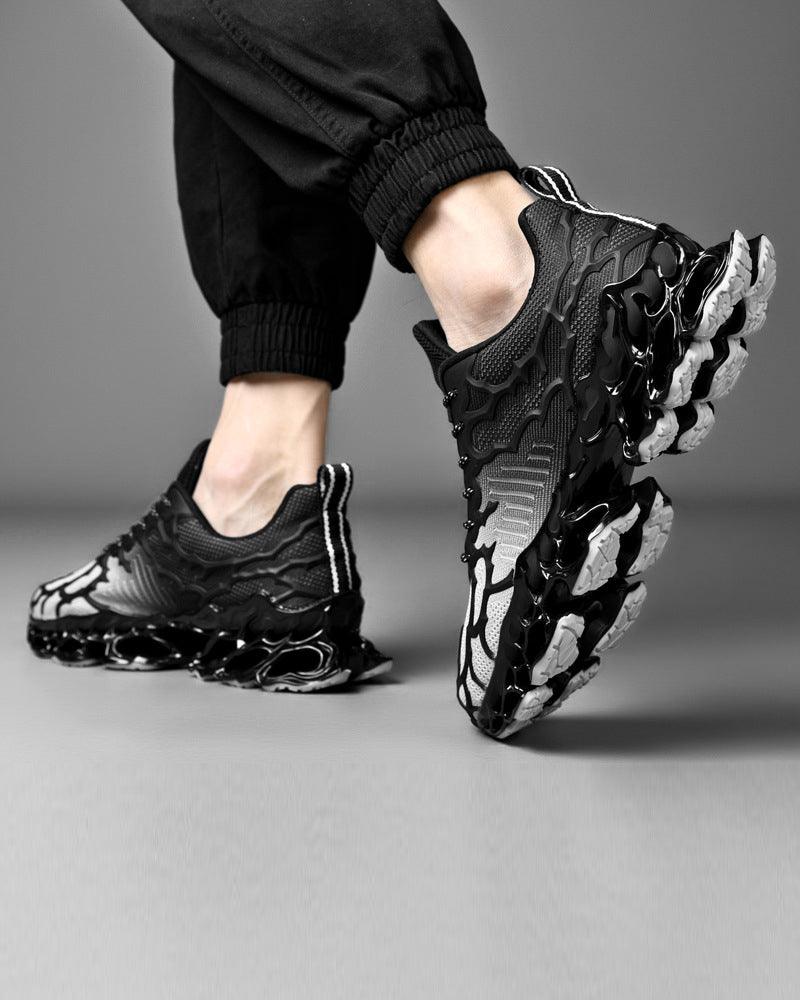 Cyberpunk Casual Woven Textured Sneakers - Image 3