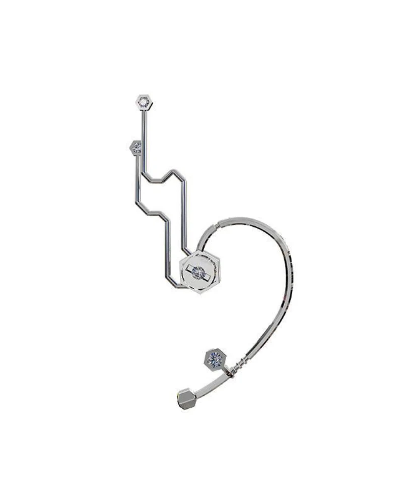 Cyberpunk Chip Circuit Y2K Ear Clip - Image 5