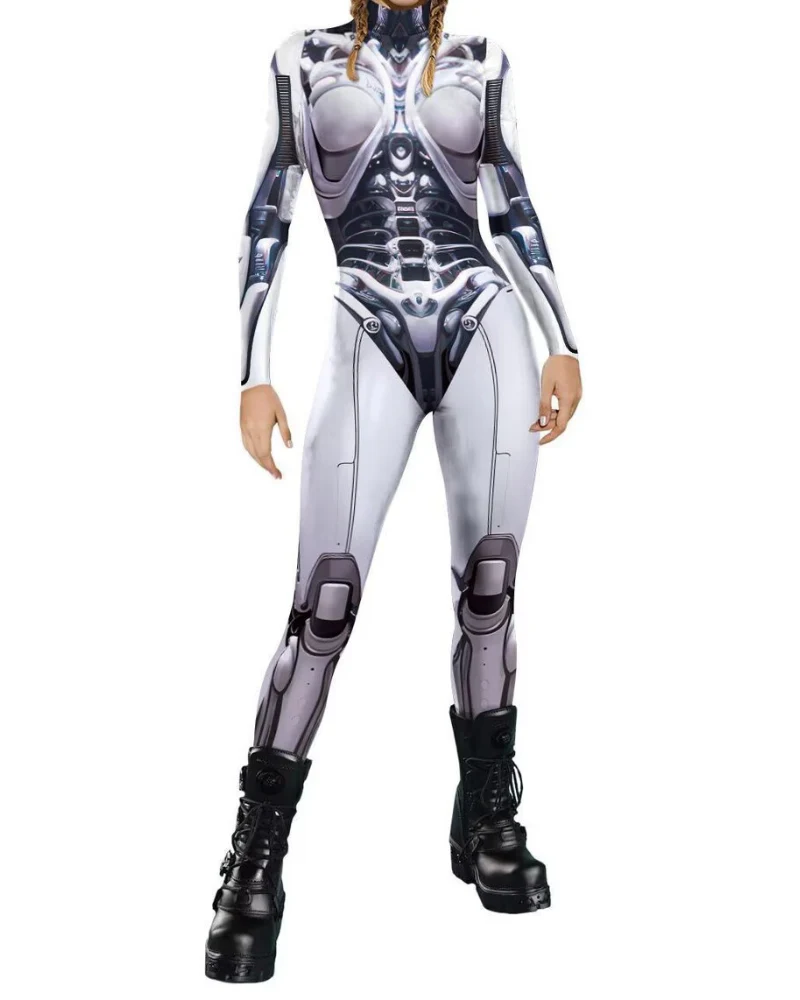 Cyberpunk Cosplay Future Warrior Women Techwear Bodysuit - Image 3