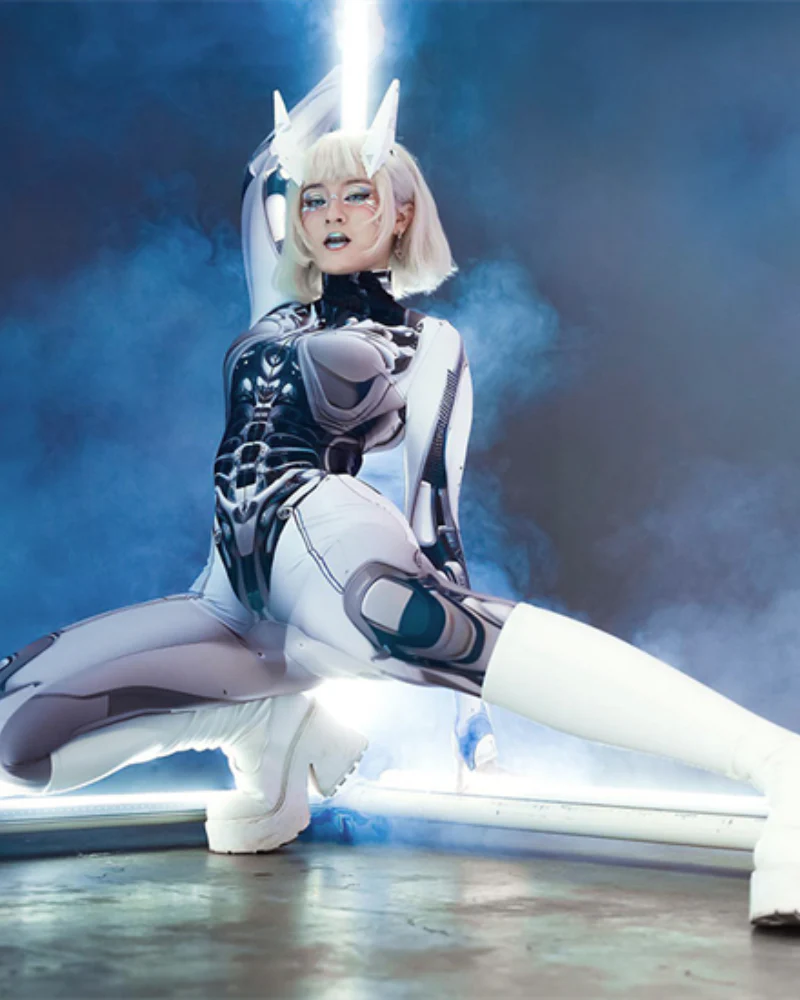 Cyberpunk Cosplay Future Warrior Women Techwear Bodysuit - Image 5