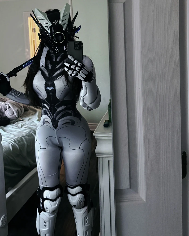 Cyberpunk Cosplay Future Warrior Women Techwear Bodysuit - Image 9