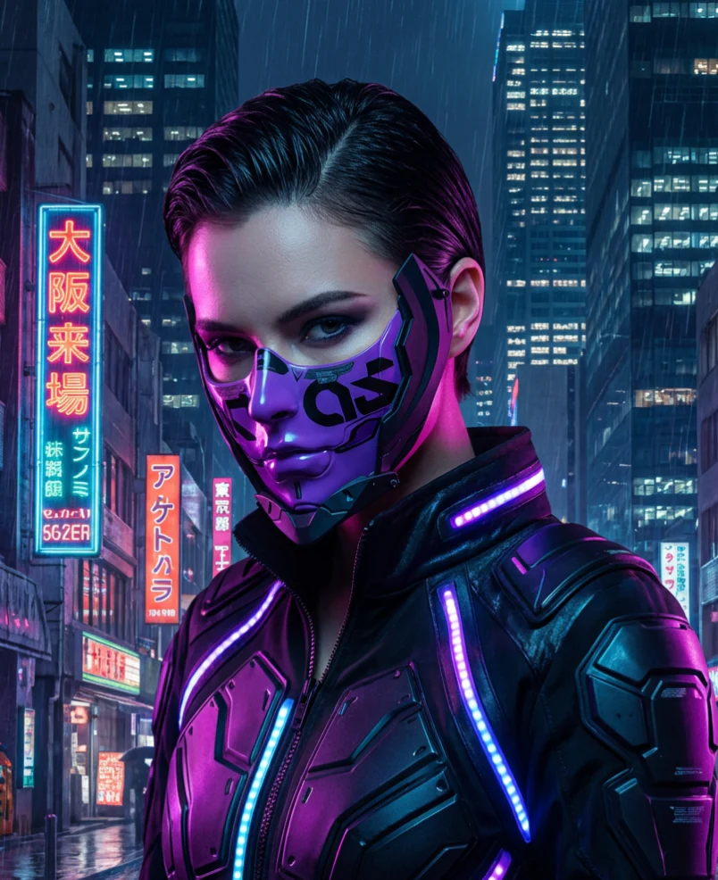 Cyberpunk Cosplay Half Face Mask - Image 4