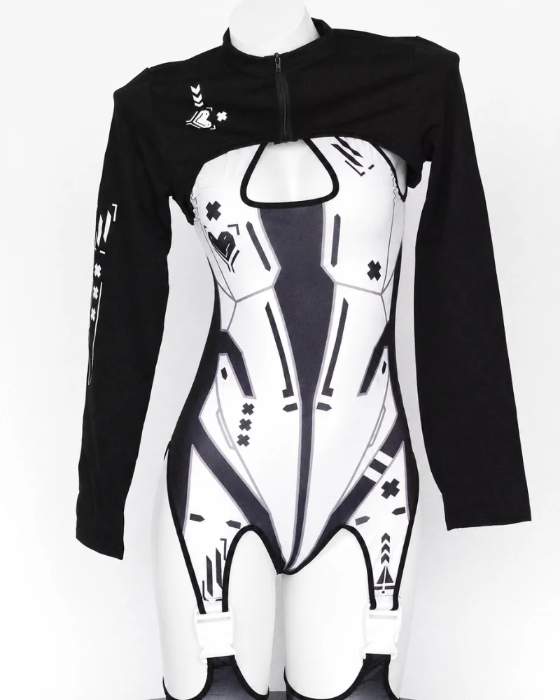 Cyberpunk Futuristic Cut-out Bodysuit - Image 2