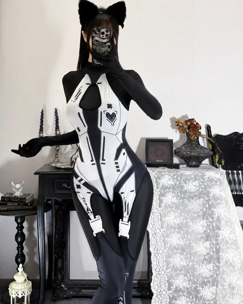 Cyberpunk Futuristic Cut-out Bodysuit - Image 8