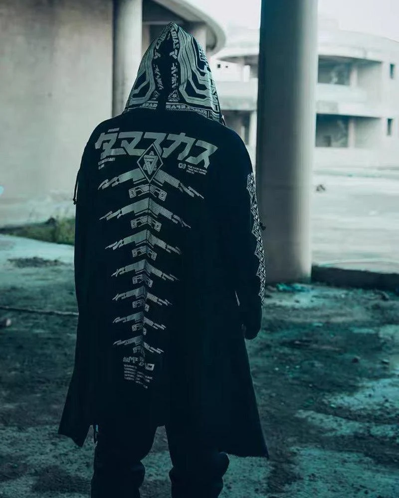 Cyberpunk Futuristic Dark Long Coat - Image 6