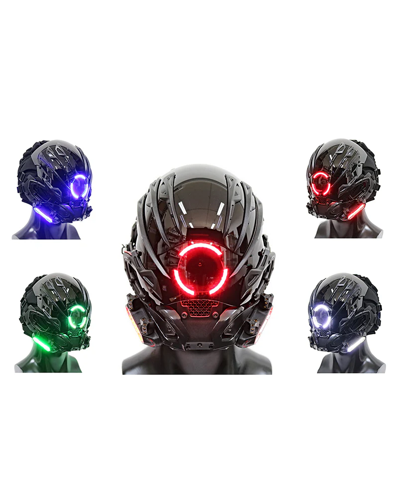 Cyberpunk Futuristic LED Helmet Mask - Image 3