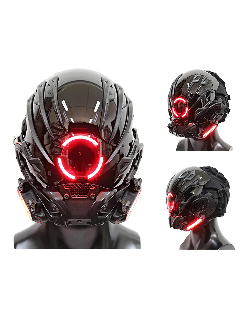 Cyberpunk Futuristic LED Helmet Mask - Image 4
