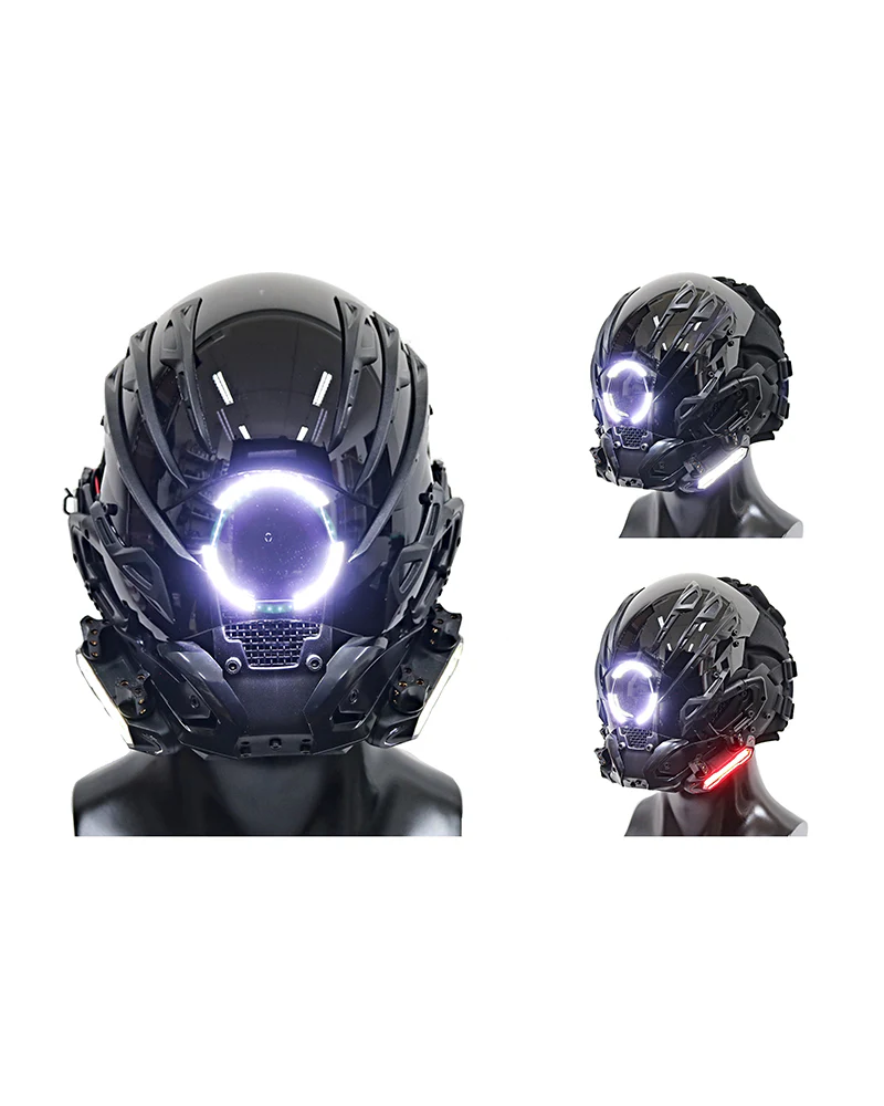 Cyberpunk Futuristic LED Helmet Mask - Image 5