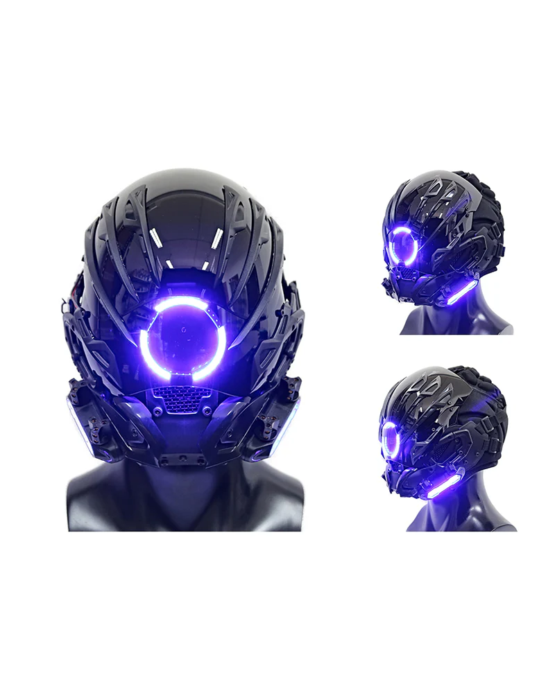 Cyberpunk Futuristic LED Helmet Mask - Image 7
