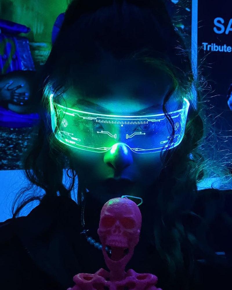 Cyberpunk Glowing Light Up Party LED Glasses - Image 3