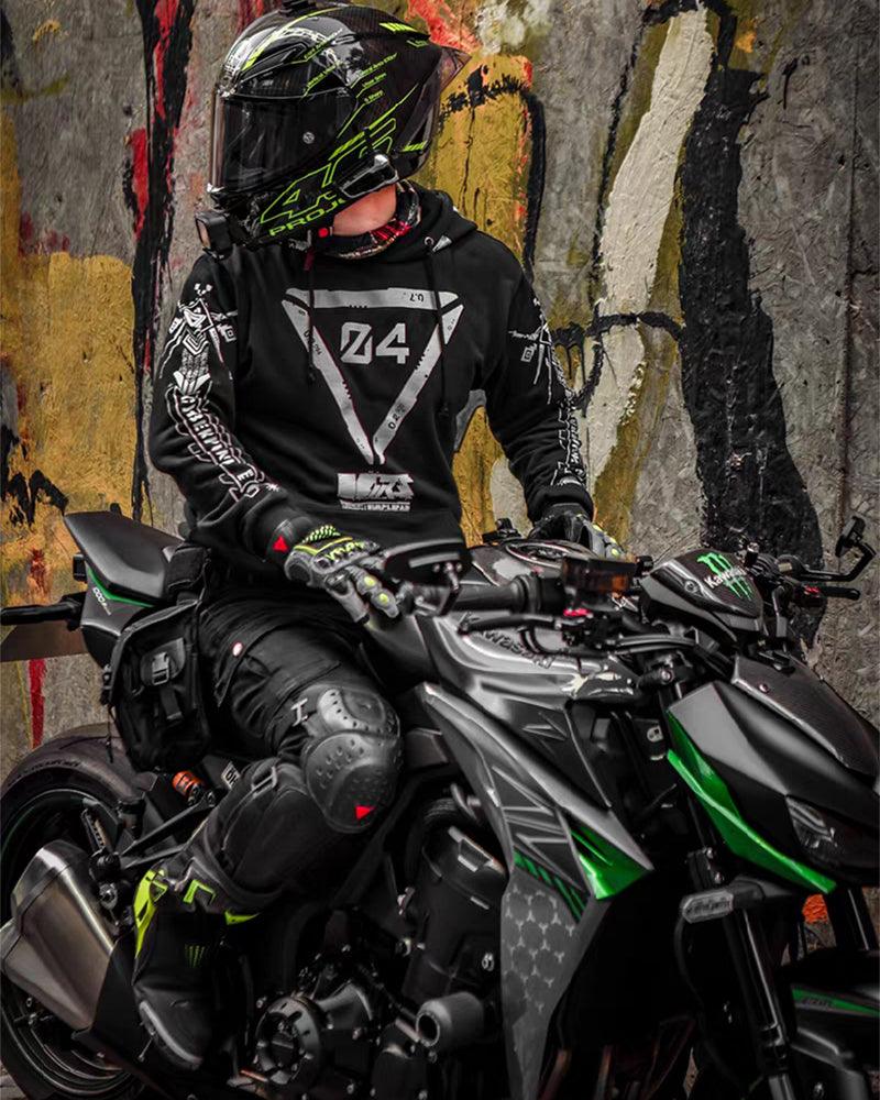 Cyberpunk Graphic Motorcycle Hoodie - Image 3