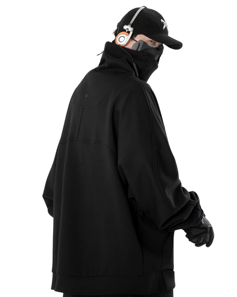 Cyberpunk Hip Hop Oversized Unisex Stand Collar Sweatershirt - Image 9