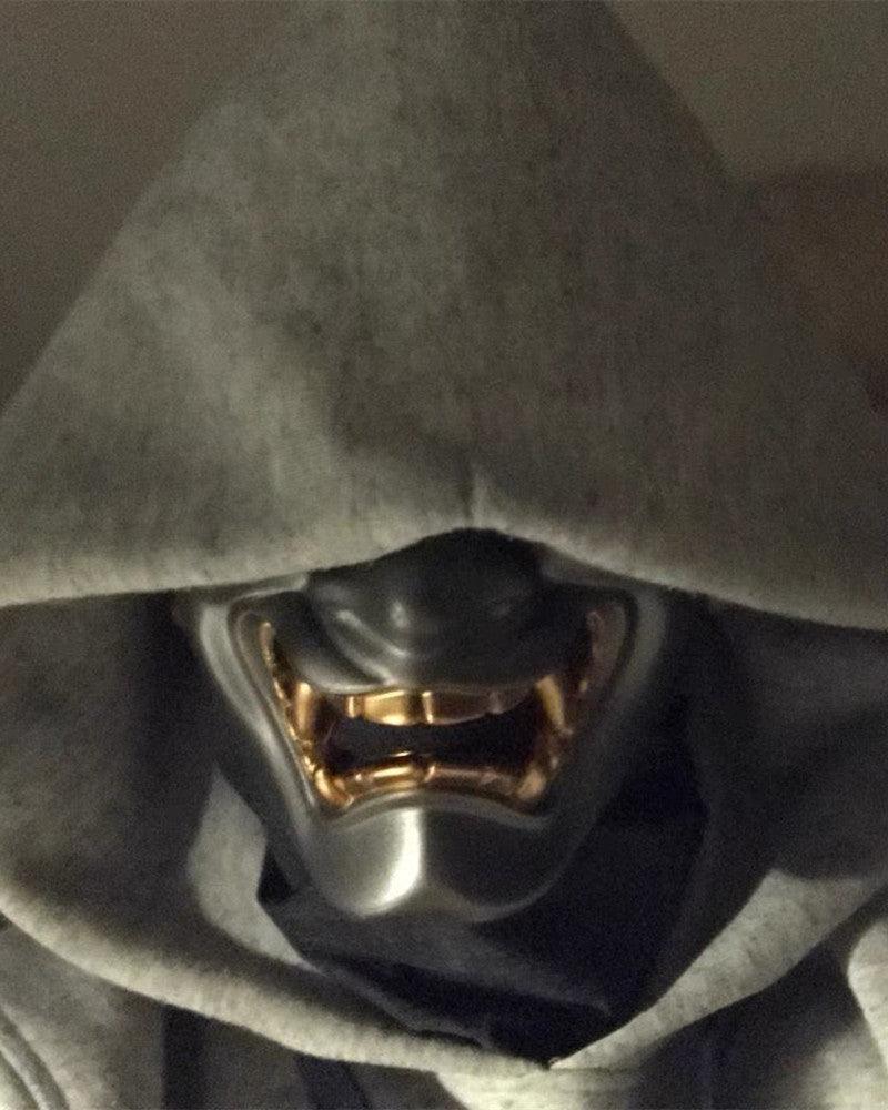 Cyberpunk Japanese Hannya Half Face Oni Mask - Image 13