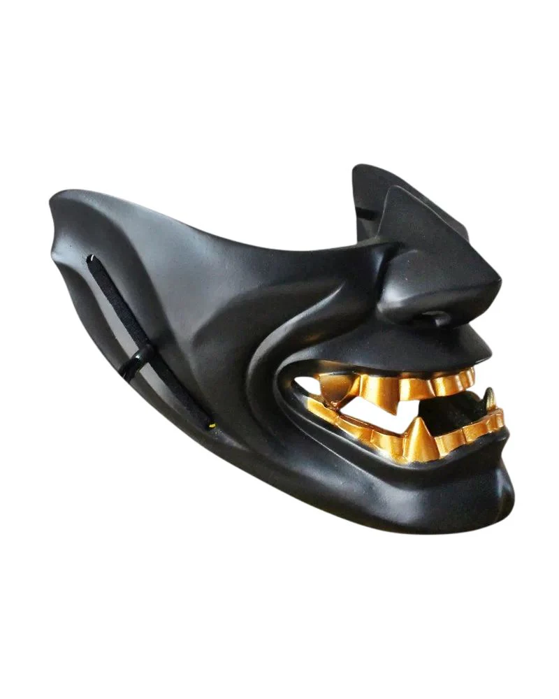 Cyberpunk Japanese Hannya Half Face Oni Mask - Image 6