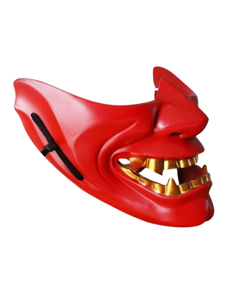 Cyberpunk Japanese Hannya Half Face Oni Mask - Image 8