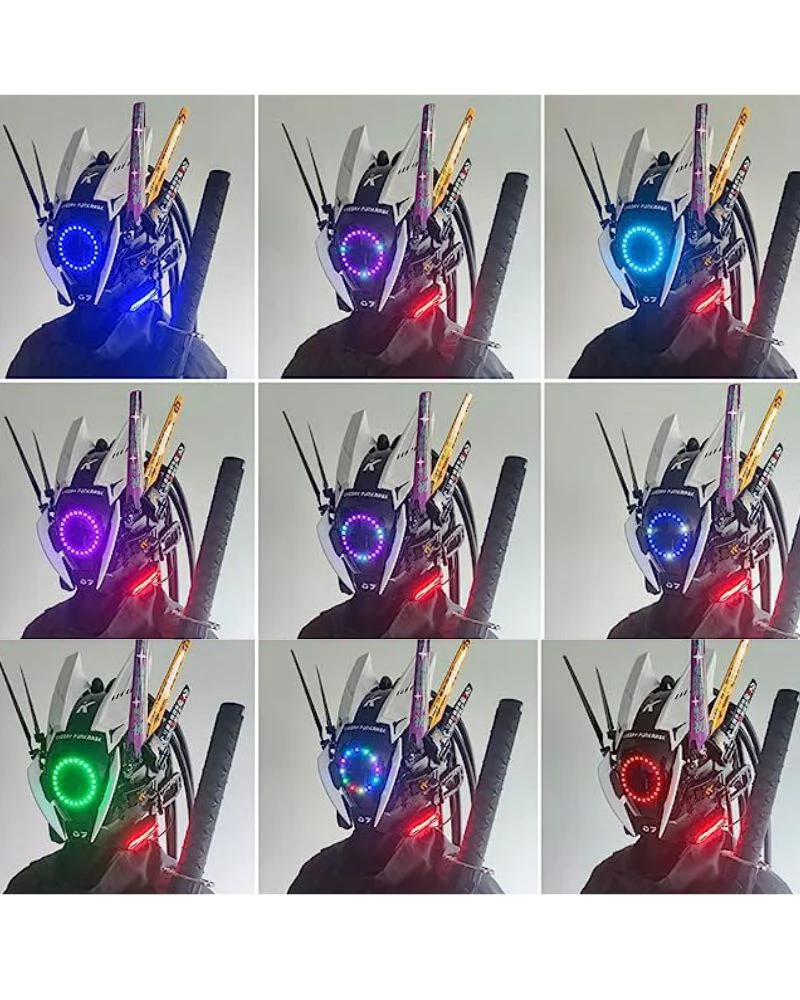 Cyberpunk LED Multi-Color Change Helmet Mask - Image 7