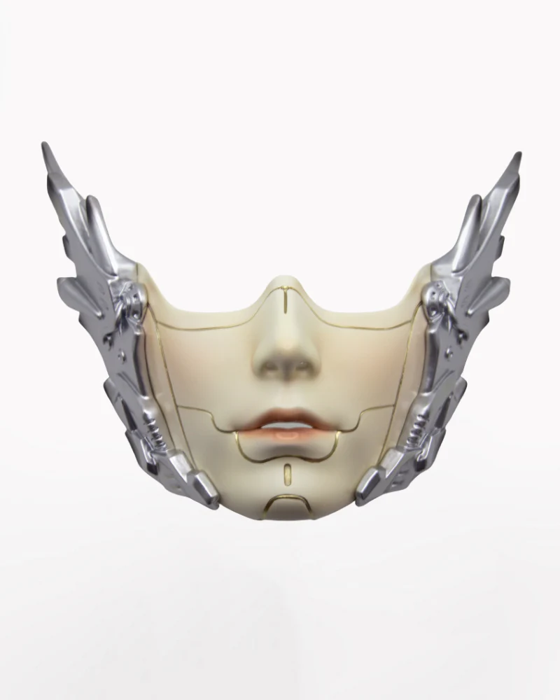 Cyberpunk Mecha Ascension Half-Face Cosplay Mask - Image 4