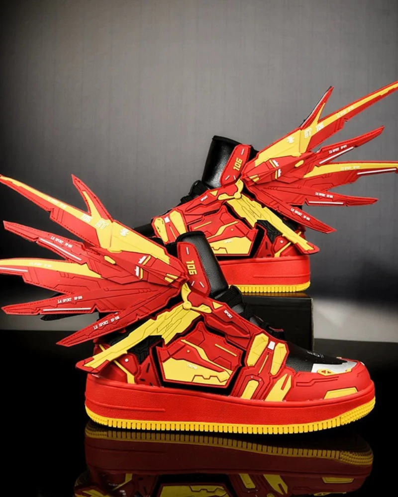 Cyberpunk Mecha Wings Sneakers|Blue Purple Red - Image 12