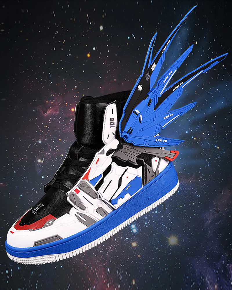 Cyberpunk Mecha Wings Sneakers|Blue Purple Red - Image 16
