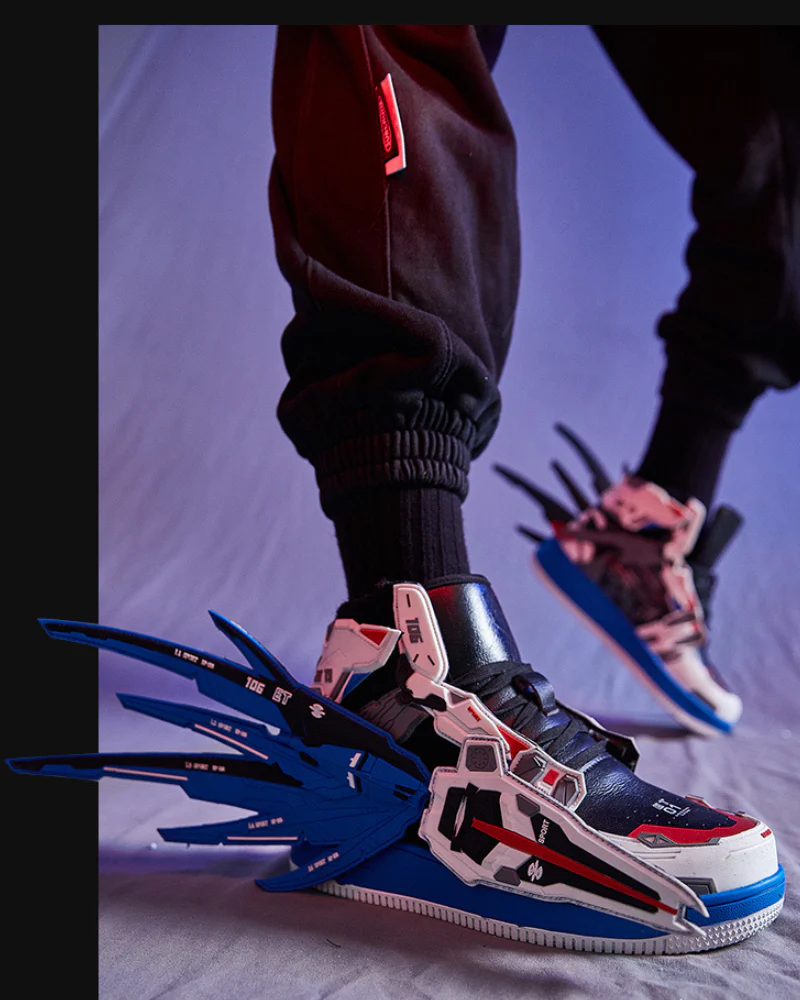 Cyberpunk Mecha Wings Sneakers|Blue Purple Red - Image 18