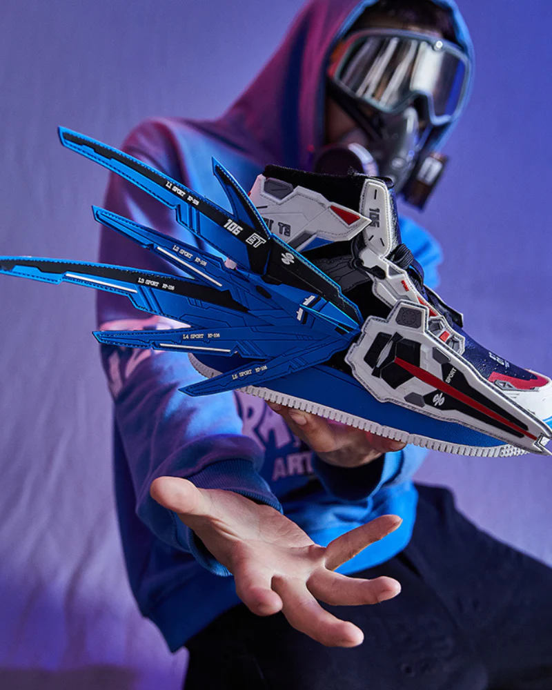 Cyberpunk Mecha Wings Sneakers|Blue Purple Red - Image 4