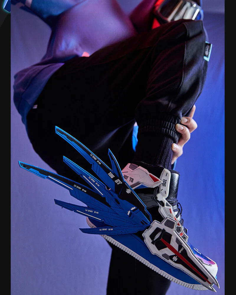 Cyberpunk Mecha Wings Sneakers|Blue Purple Red - Image 5