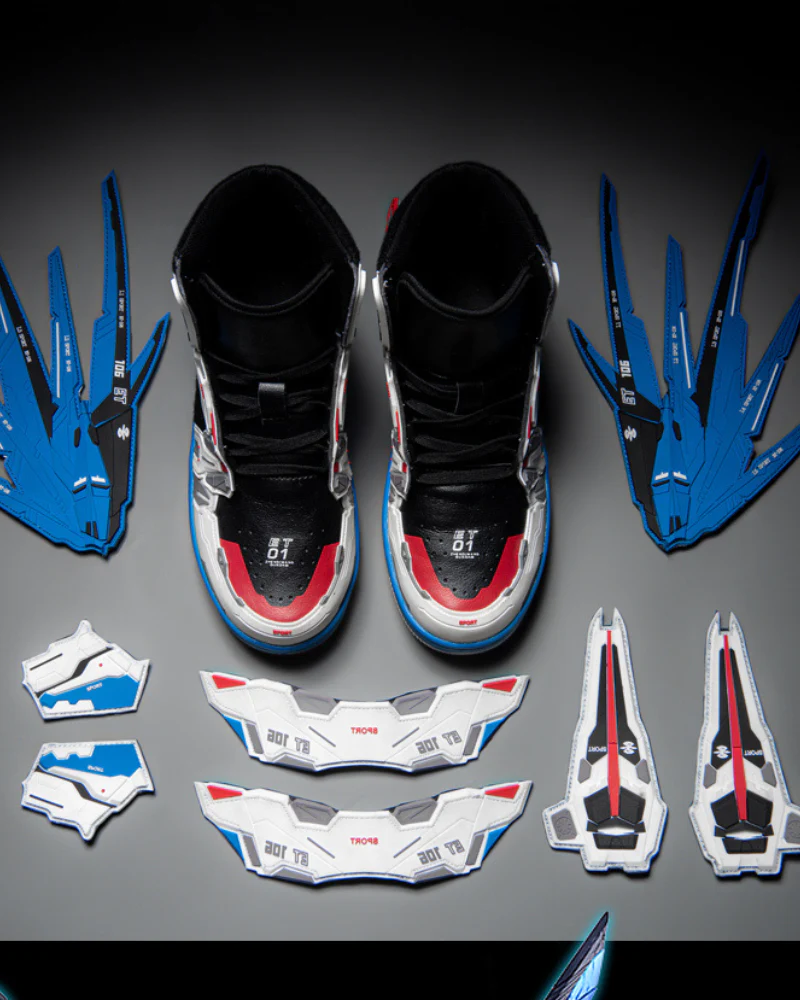 Cyberpunk Mecha Wings Sneakers|Blue Purple Red - Image 6