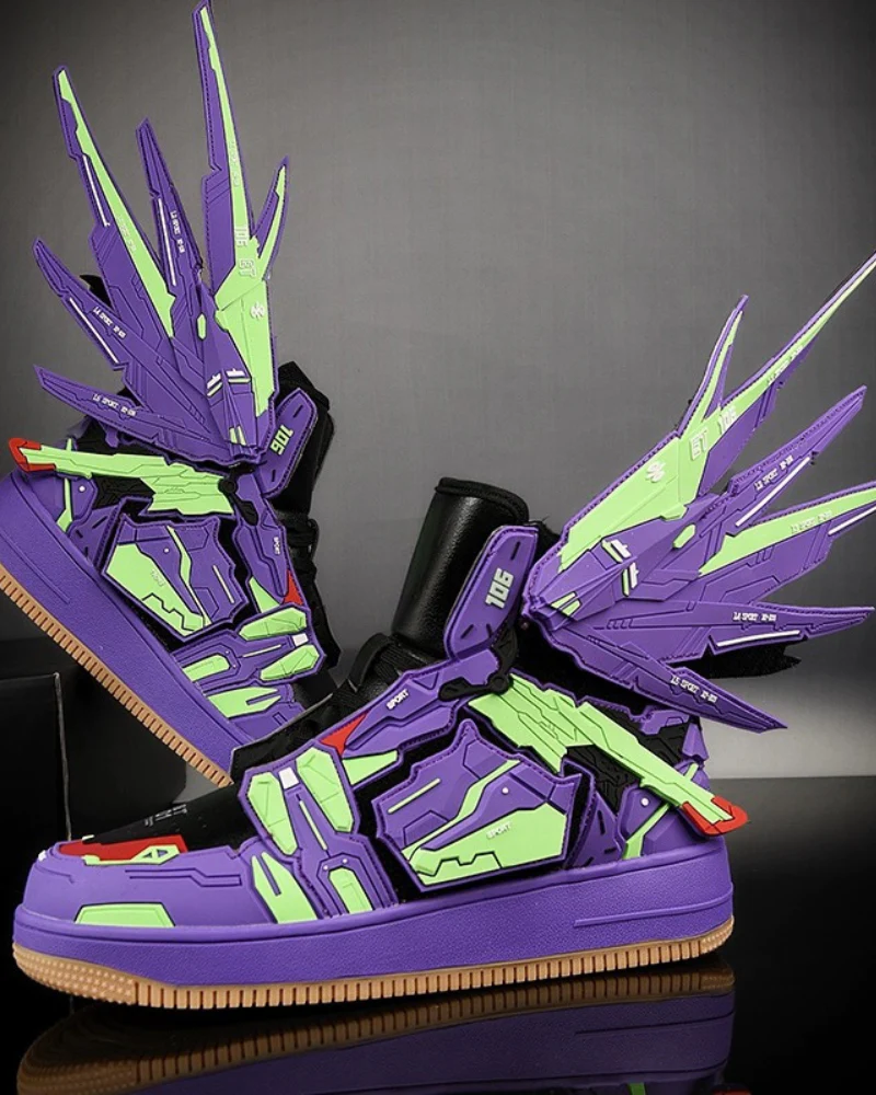 Cyberpunk Mecha Wings Sneakers|Blue Purple Red - Image 7