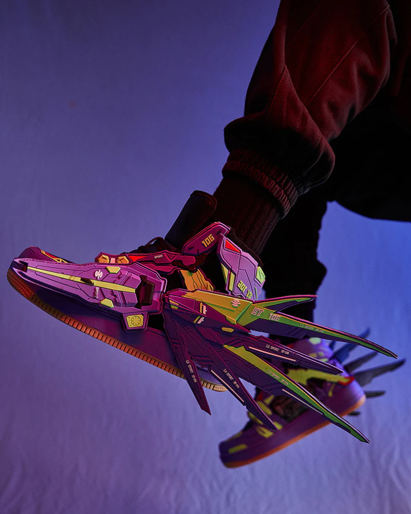 Cyberpunk Mecha Wings Sneakers|Blue Purple Red - Image 9