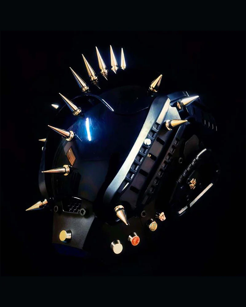 Cyberpunk Party Rivet Helmet Mask - Image 5