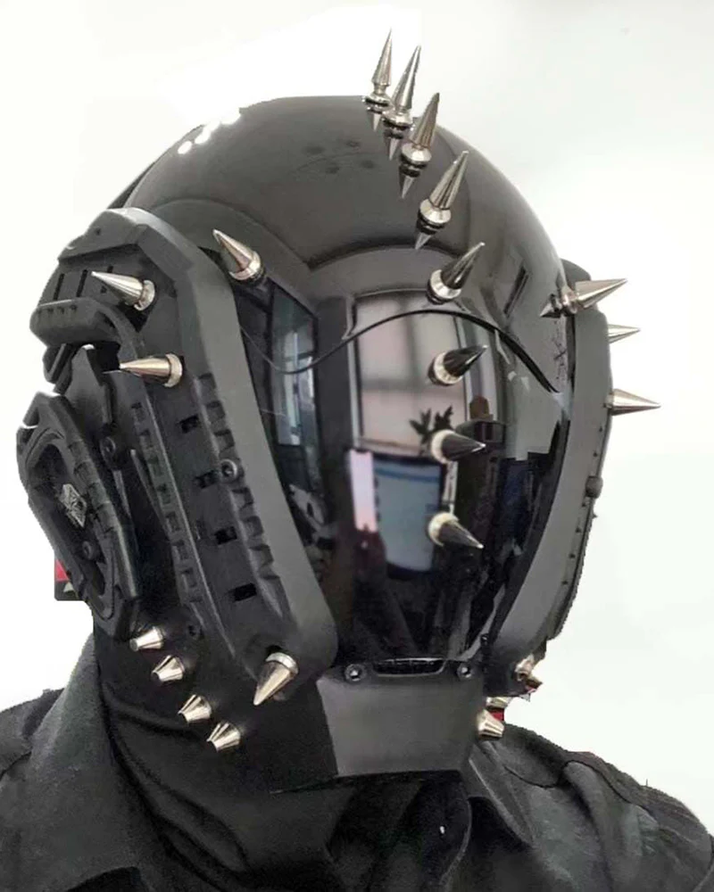 Cyberpunk Party Rivet Helmet Mask - Image 6