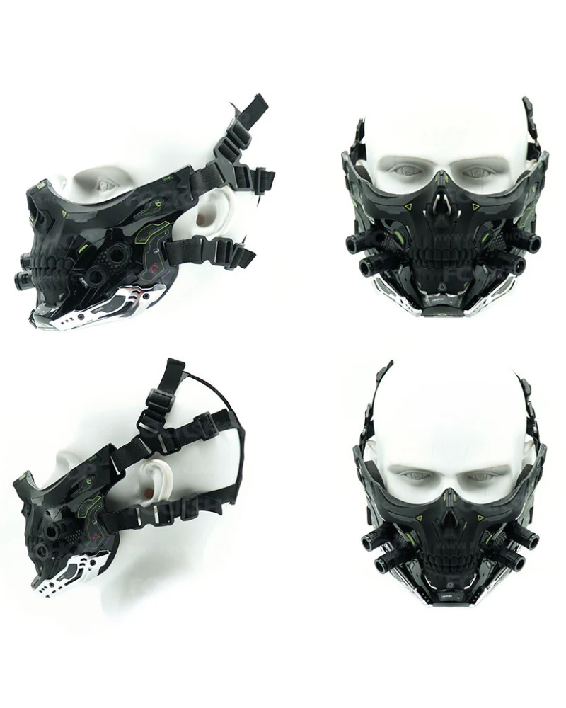 Cyberpunk Skull Half Face Mask - Image 9