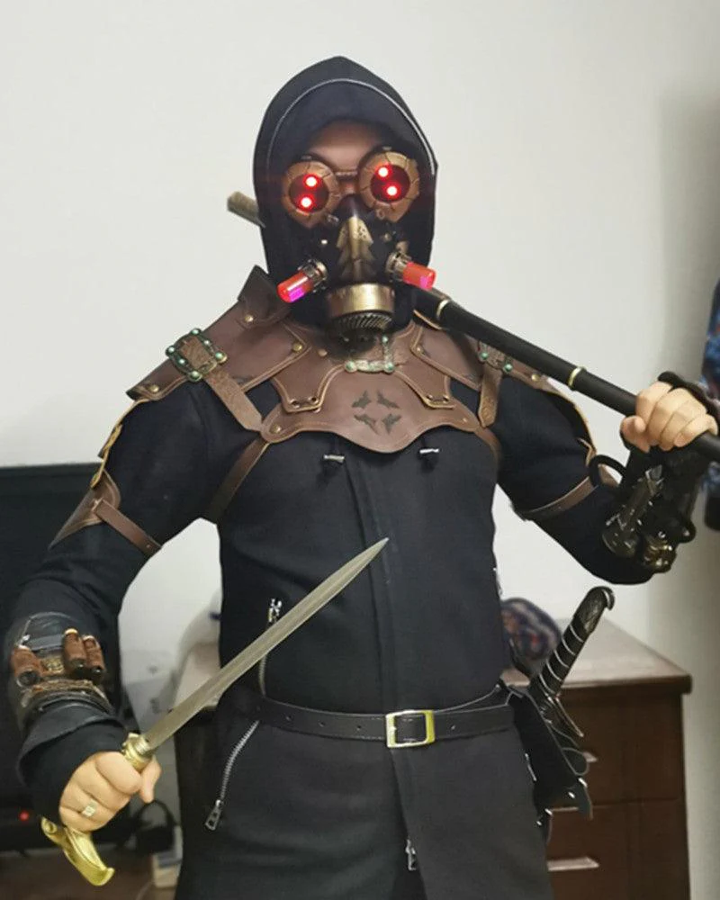 Cyberpunk Steampunk Glow Goggles And Mask (Sold Separately) - Image 3