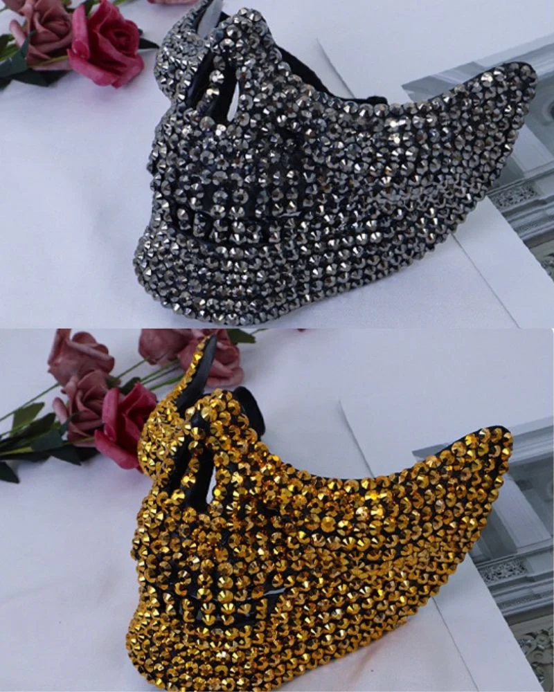 Cyberpunk Studded Diamond Horror Skull Mask - Image 7